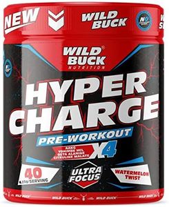 WILD BUCK Wild Pre-X4 Hardcore Pre-Workout Supplement Powder with Creatine Monohydrate, Arginine AAKG, Beta-Alanine, Explosive Muscle Pump, Caffeinated -For Men,Women [40 Servings, Watermelon Twist]