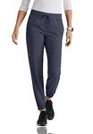 BARCO Grey's Anatomy Spandex Stretch Direct - Dash Scrub Jogger for Women, Elastic Waist Yoga Style Women's Scrub Pant, Steel, S