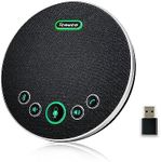 Tenveo Conference Speaker with Microphone, Bluetooth/Wireless/USB omnidirectional Speakerphone Noise Cancelling Conference Call 360° Pickup for OBS Zoom MicroTeams for 10~12 People Online Meeting