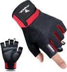 ATERCEL Workout Gloves for Men and Women, Exercise Gloves for Weight Lifting, Cycling, Gym, Training, Breathable and Snug fit (Red, M)
