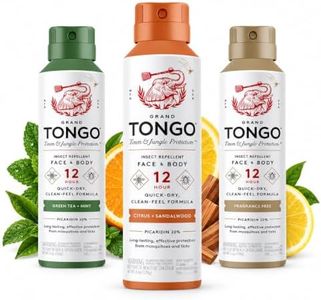 Grand Tongo Insect Repellent Variety Pack, 12-Hour Mosquito & Tick Protection, Picaridin-Based, Water-Based, Lightweight, Quick-Drying, DEET Alternative, Face & Body Use, 3 Pack