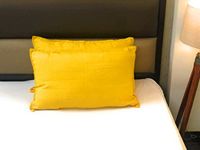 RANGBHAR Handloom Pillow Covers, Set of 2 Cotton Pillow Covers, Solid, 18 x 27 inch- Yellow