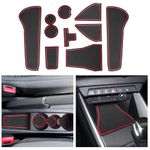 CDEFG Compatible with Audi A1 GB 2019-2023 2024 Rubber Mats Centre Console Non-Slip Mats Non-Slip Rubber Car Mat A1 Sportback 2024 Accessories (Red)