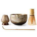 EOIMS Japanese Matcha Tea Set,Ceramics Match Bowl with Spout,Included Handmade Ceramic Whisk Holder,Bamboo Matcha Whisk (Chasen) and Scoop,Perfect Matcha Ceremony Kit for Traditional Tea Ceremony