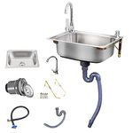 Utility Sink, Wall Mounted Sink with Sink Strainer Basket, Sink for Camping, Kitchen Sink, Sink for Darage Commercial Sink for Laundry/Backyard/Garage (Size : 38x32cm(15x12.6in))