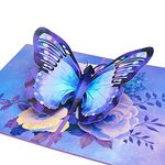 Ribbli Blue Morpho Helena Butterfly 3D Greeting Pop Up Card - Birthday Card,Anniversary Card,Mothers Day Card,Retirement,Thinking Of You,Get Well,For All Occasions,Butterfly Gifts For Her,Women,Girl,Mom | with Envelope