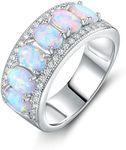 Barzel Oval-Cut Created Fire Opal & Cubic Zirconia Ring (Comes in Rose & White Gold Plated) (White Gold, 9)