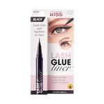 KISS Lash GLUEliner, Black, 2-in-1 Felt-Tip Eyelash Adhesive and Eyeliner, Matte Finish, Foolproof Application