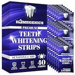 HomeGenics Teeth Whitening Strips with Free Mouth Opener - 20 Sessions, 40 Peroxide Free Teeth Whitening Kit, Enamel Safe & Non-Sensitive Formula