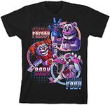 Five Nights Sister Location Funtime Freddy Foxy and Baby Boy's Black T-Shirt-XS