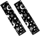 Biyejit Moon Stars Car Seat Belt Pad Covers for Women Men, 2 Packs Soft Comfort Car Seat Belt Strap Shoulder Pad Universal Fit