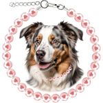 Hosiwei Chunky Pearl Dog Necklace (Beads 19mm) with Strong Stainless Steel Wire Rope, Elegant Adjustable Pearl Collar Jewellery Accessories for Medium Large Dog Occasions and Gatherings (Pink)