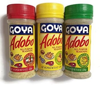 Goya Adobo seasoning,1 with Pepper, 1 with Cumin and 1 with Lemon and Pepper, 8 Ounces (3 pack, 1 of each)