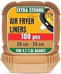 Air Fryer Liners - 100 Pcs Square Air Fryer Paper Liner - 20-24cm (8-9.5 in) Greaseproof Sheets for 5.5-9 L Baskets, Oven, Pans - Kitchen Air Fryer Accessories, Easy Cleanup by Baker's Signature