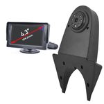 Dolphin Automotive Black Van Rear Roof Mounted Reversing Parking Camera - Generic Universal Overhang Fitting (Black Camera With 4.3" Dash Monitor)