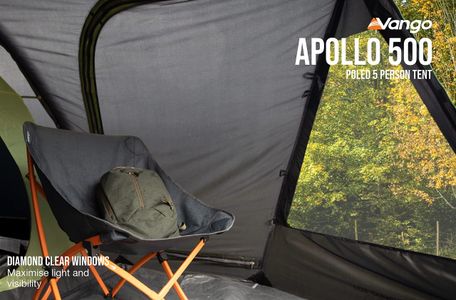 Vango Apollo 500 Family Tent – 5 Person Waterproof Camping with Large Porch