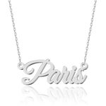 UMAGICBOX Personalized Silver Name Necklace Paris - Customizable Engraved Stainless Steel Pendant for Women - Unique Gift for Birthdays, Anniversaries, Graduations, and Valentine's Day