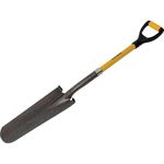 Roughneck Drainage & Post Hole Shovel - Carbon Steel Sharpened Blade, Fibreglass Handle & Double-Injected D-Grip for Drainage, Fencing, Utilities & Groundwork - 1070mm (42")