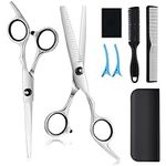 Hair Cutting Scissors Kits, 8 Pcs Stainless Steel Hairdressing Shears Set Professional Thinning Scissors For Barber/Salon/Home/Men/Women/Kids/Adults Shear Sets