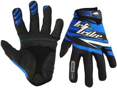 Jettribe Race Skin PWC Recreation Gloves - Silicone Throttle Grip for Non-Slip Handling and Durable Woven Lycra Men Women Youth - 4-Way Stretch with Quick Drying - Blue (Medium)