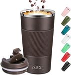 Travel Coffee Mug Spill Proof Leakproof 16 oz Insulated Coffee Mug with Screw Lid, Stainless Steel Vacuum Tumbler Reusable Thermal Coffee Cup to go for Hot and Cold Drinks -510ml, Brown