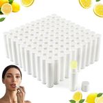 100 Pieces Bulk Lip Balm Moisturizing Lip Balm Original Beeswax Lip Cream Stocking Stuffers Add Your Own Labels for Gifts Baskets Business Branding Men and Women (Lemon)