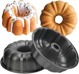 BAKEFY- Bundt Cake Pan, 10 Inch Fluted Tube Cake Pans for Baking, Non-Stick Bakeware for Bundtlet, Bavarois, Brownie, Jello, Flan, Meatloaf