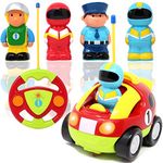 JOYIN Remote Control Cars for Toddler Age 1 2 3, Toy Cartoon RC Race Car, with Music & Sound,Toy car Birthday Gift Present, RC Cars Children Toy for Boys Girls