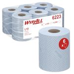 WypAll L10 Food & Hygiene Wiping Paper 6223-1 Ply Centrefeed Blue Roll - 6 Centrefeed Rolls x 430 Paper Wipes (2,580 Total)