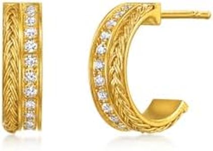 CHOW SANG SANG 999.9 24K Pure Gold Cultural Blessings Diamond Hoop Earrings for Women 95705E