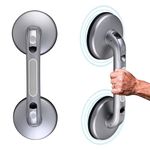 New Shower Handle Shower Grab Bars for Bathtubs and Showers,Strong Hold Suction Cup Grip Grab,Bath Handle Heavy Duty Grab Bars for Handicap Elderly Seniors（Silver Grey）