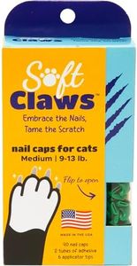 Soft Claws Feline Cat Nail Caps Take-Home Kit, Medium, Green