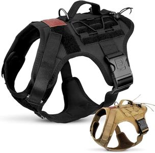 ALBCORP Tactical Dog Vest Harness - Heavy Duty, No-Pull Training Vest for Large Breeds, Military Service Dog Vest with Front Leash Clip, Hook & Loop Panels, Padded Handle