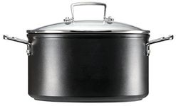 Le Creuset Toughened Non-Stick Deep Casserole Pot with Glass Lid, 20 cm, Black, 962006200