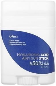 Isntree Hyaluronic Acid Airy Sun Stick Spf 50+ Pa++++ 0.77 Oz - Effective Uv Protection With 8 Types Of Hyaluronic Acid, Reef-Safe, Non-Nano Sunscreen, All Skin Type