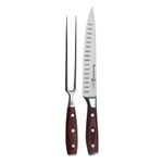 Messermeister Avanta Kullenschliff Carving Set - Includes 8” Carving & Slicing Knife + 7” Fork - German X50 Stainless Steel - Rust Resistant & Easy to Maintain