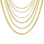 Dainty Gold Layered Necklaces for Women,18k Gold Layering Chain Necklace Set, Adjustable Choker Necklace Trendy for Women Gifts