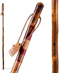 Brazos Handcrafted Wood Walking Stick, Hickory, Traditional Safari Style Handle, for Men & Women, Made in the USA, 55"