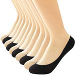 10 Pairs Ultra Low Cut Liner Socks Women No Show Non Slip Hidden Invisible for Flats Boat Summer (5Black5Nude)