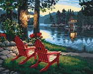 Paint by Number for Adults. DIY Lake Acrylic Painting Kit for Kids and Adults Beginner – 16” x 20”With 3 Brushes and Bright Colors