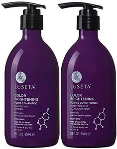 Luseta Purple Shampoo and Conditioner Set for Blonde, Gray - Color Treated Hair - Sulfate Free Paraben Free - Infused with Cocos Nucifera Oil for Curly and Damaged Hair - 2x16.9oz