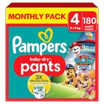 Pampers Baby-Dry Nappy Pants Paw Patrol Edition Size 4, 180 Nappies, 9kg-15kg, with Our 360° Pants Fit to Help Prevent Leaks