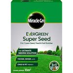 Miracle-Gro 119457 EverGreen Super Seed lawn Seed 1 kg - 33 m2, 3 in 1 Lawn Seed, Feed & Soil Enricher