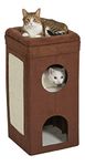 Midwest Homes for Pets 137-BRC Cat Condo, Tri-Level Design, 14.6L x 14.72W x 30.39H, Brown Double Story, Medium