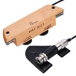 PATIKIL Acoustic Guitar Pickup, Passive Mahogany Guitar Pickups Sound Hole Pickup with Noise Cancel Volume Tone Control, Fits 3 11/16" to 4 1/8" (94-105mm) Sound Hole Diameter