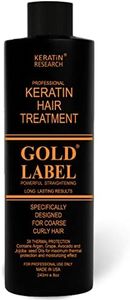 Gold Label Professional Brazilian Keratin Hair Treatment Blowout Super Strong Formula Specifically Designed for Coarse, Curly, Black, African, Dominican, and Brazilian Hair Types 240ml