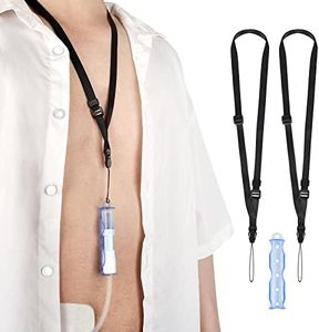 APDTEK Peritoneal Dialysis Transfer Set Catheter Holder Accessories for Baxter 5C4482 5C4483, PD Secure Shower Support for Men Women with 2 PCS Ajustable Neck Lanyards - Blue