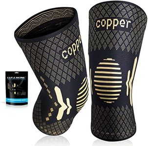 Copper Knee Braces for Knee Pain Women & Men - 2 Pack Knee Brace Compression Sleeve, Best Knee Support for Arthritis Pain,Meniscus Tear, Running,Working Out,ACL,MCL,Pain Relief