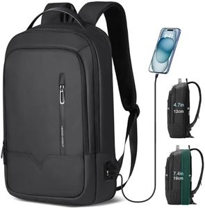 Zaino Uomo per PC Portatile 15.6'' Espandibile Viaggio per Laptop con USB Impermeabile, Antifurto da lavoro Casual per Sport Universita Computer Scuola Regalo-Nero