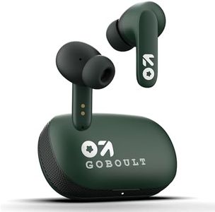 GOBOULT Z20 Truly Wireless Bluetooth Ear Buds with 51H Playtime, Zen™ Calling ENC Mic, Made in India, Low Latency Gaming, Touch Controls, Rich Bass Drivers, TWS Earbuds Bluetooth Wireless (Pine Green)